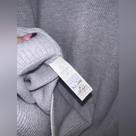 Aerie Offline Gray Knit Sweater Vest Button Front Small | NWT - Picture 7 of 8